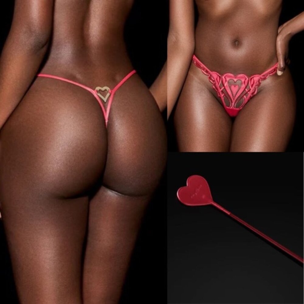 Honey Birdette Red Heart thong -XL - discontinued - NWT